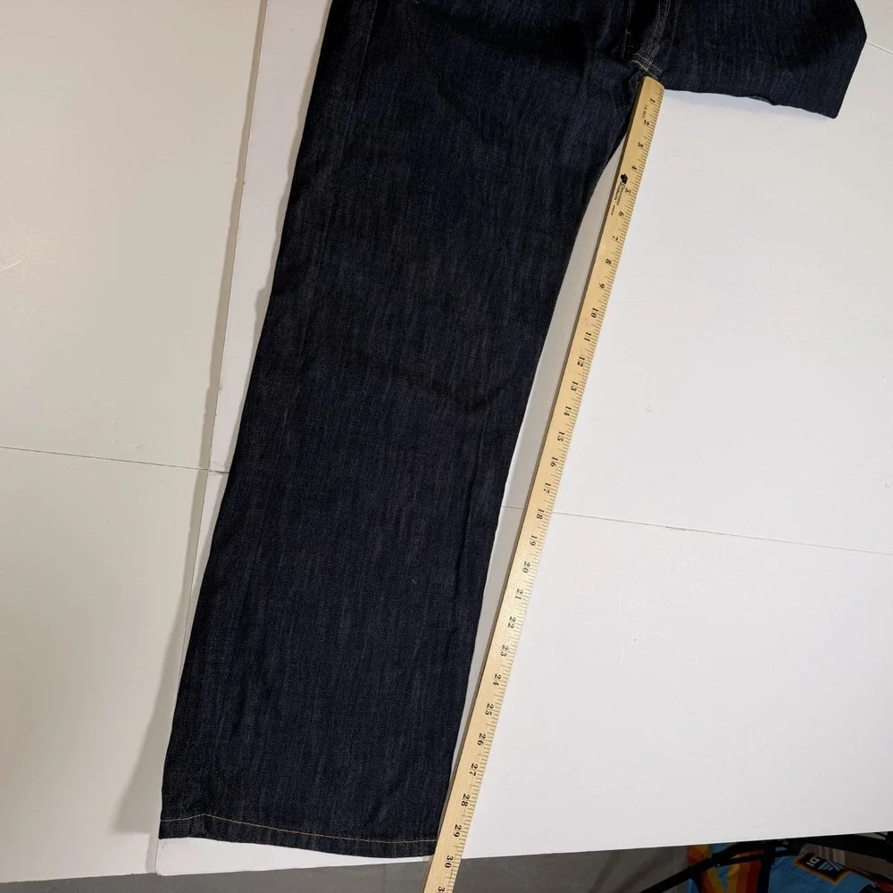 Levi's 569 Straight Leg Jeans Mens 34x32 Blue Denim Dark Wash Contract Stitching